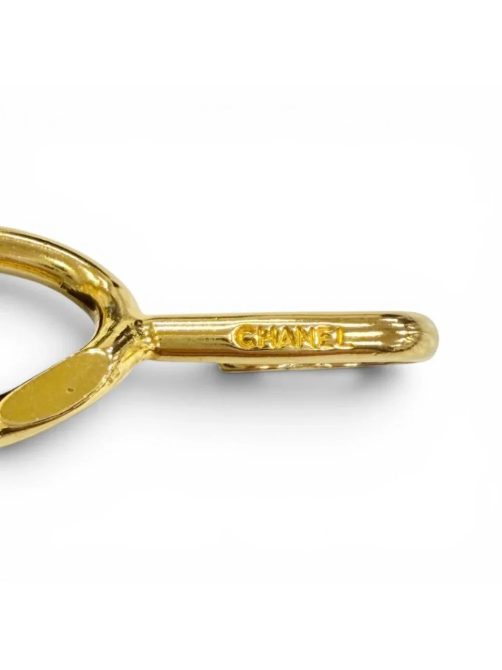 Chanel Vintage Leather Chain Belt with CC Logo Charm Gold Black Recommended